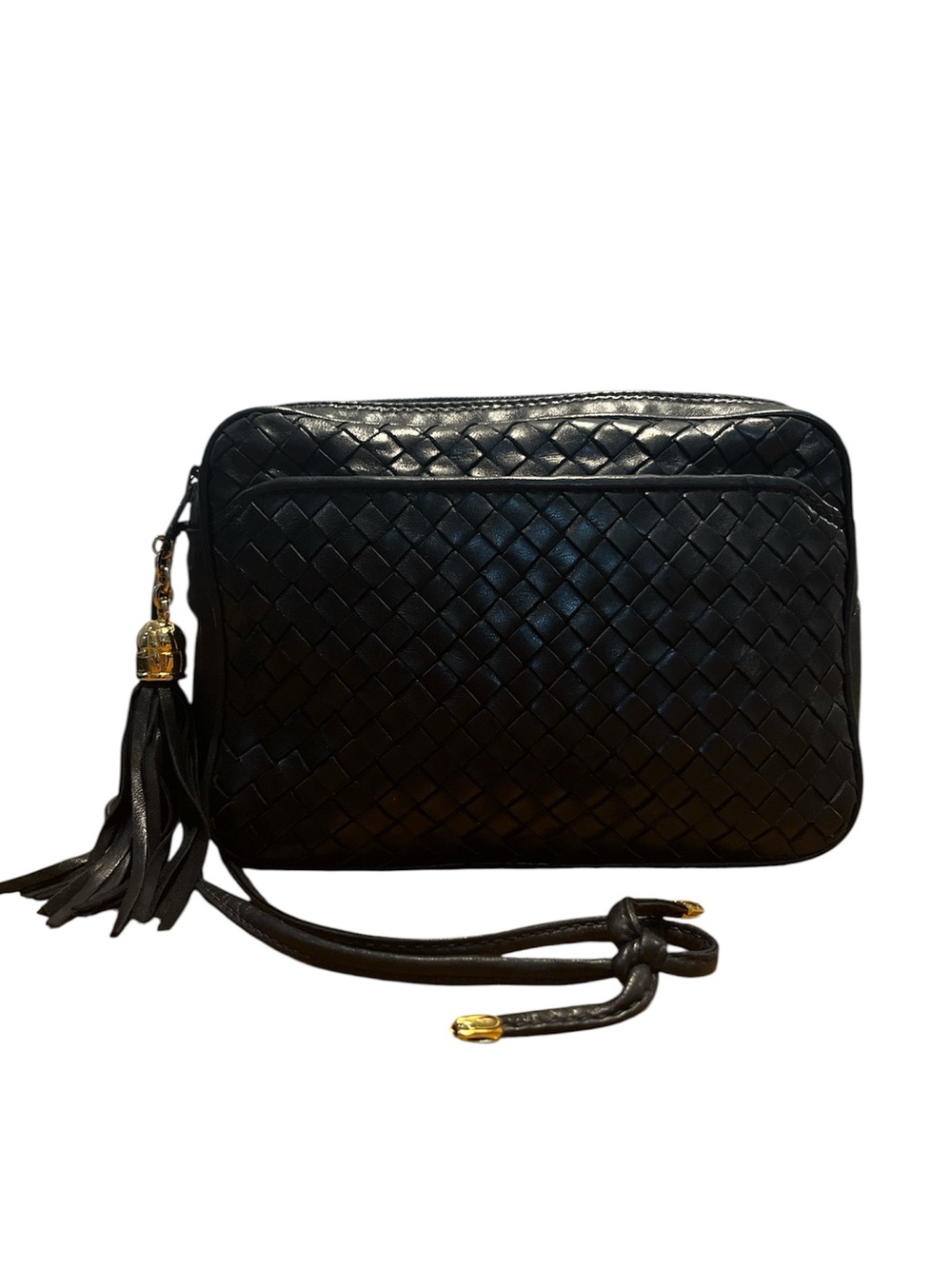 Vintage COSCI (Gucci Group) Woven Leather Crossbody Bag - Picture 1 of 12